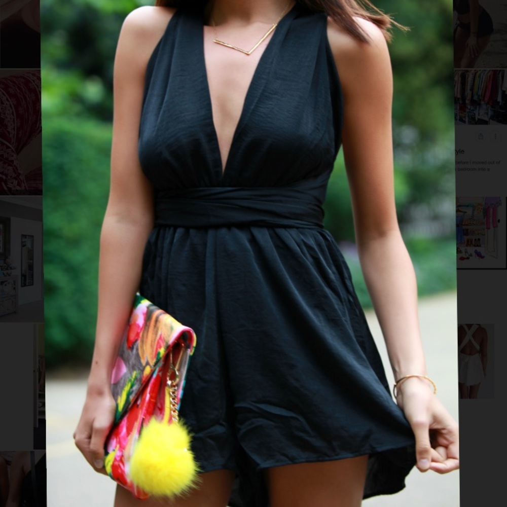 ANY WAY YOU WANT BLACK TIE ROMPER